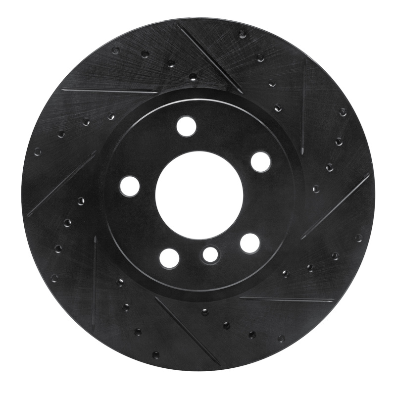 BMW X4 Brake Rotor (1) - Front Right - R1 Concepts - Drilled & Slotted - Black - `11-`18